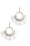 Stylish Feather And Fan Tassel Earring - Better Price Retail
