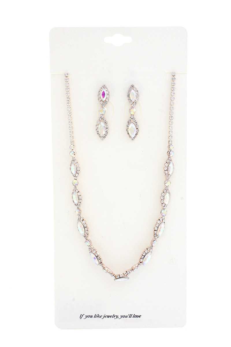 Elegant Marquise Rhinestone Loop Necklace - Better Price Retail