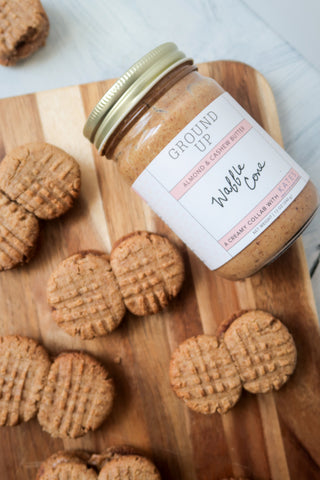 Photo of Waffle Cone Nutter Butter recipe featuring our limited edition Waffle Cone Almond Cashew Nut Butter