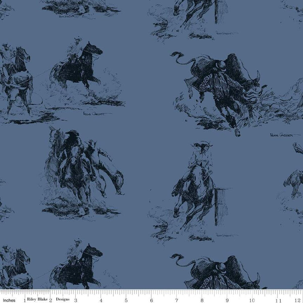 Handmade Valance or Curtain Panel Back of the Chutes Main Denim