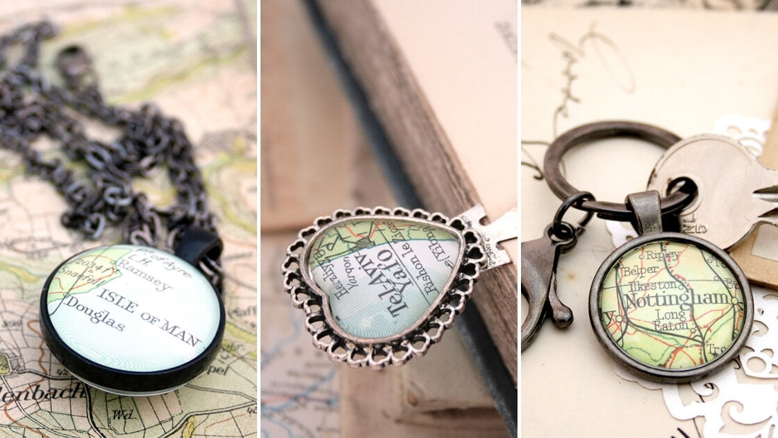 personalised gifts made of maps