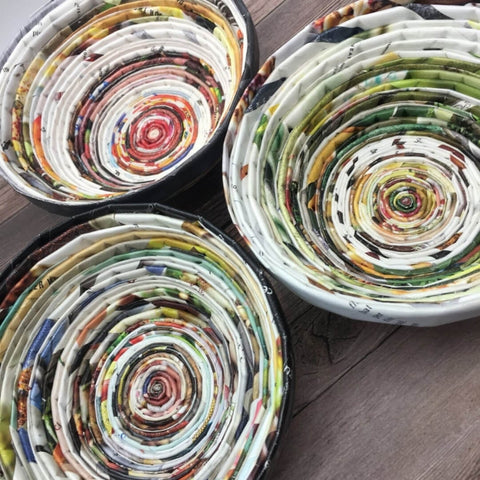 recycled magazine bowls