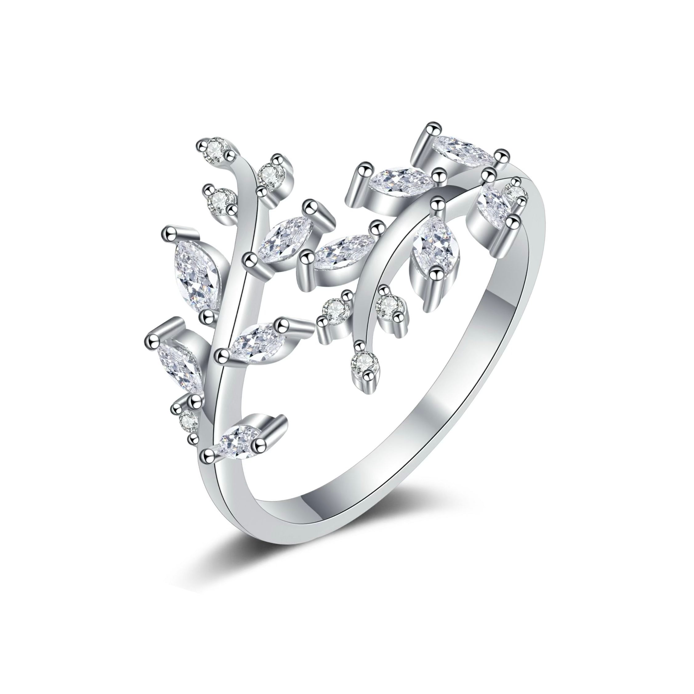 Olive Leaves CZ Ring