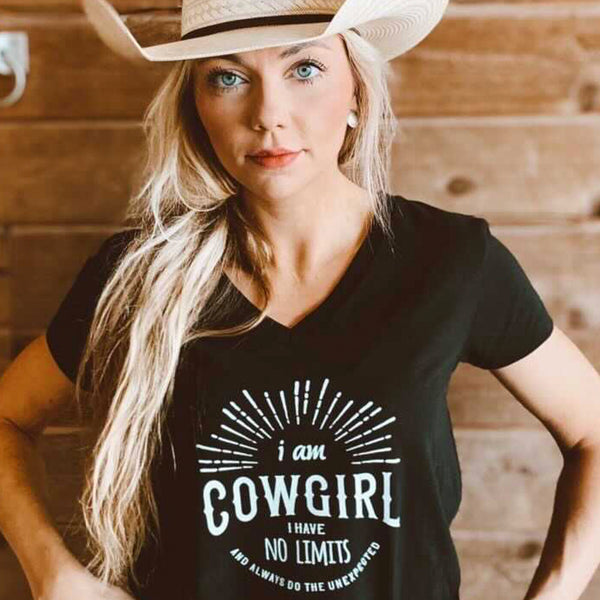 I Am COWGIRL Women’s recycled v-neck t-shirt – Shop COWGIRL