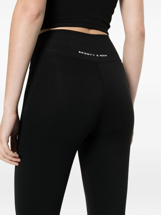 Sporty & Rich Women's Runner High Waisted Leggings Cream/Black