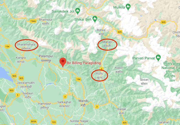 bir to billing trek distance