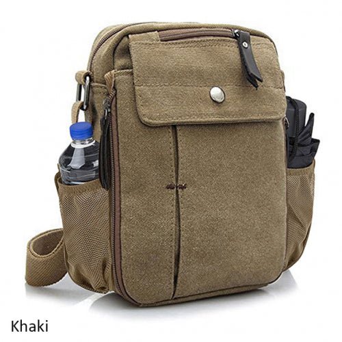 Multifunctional Canvas Bag with Bottle Holder - 5 Colors ...