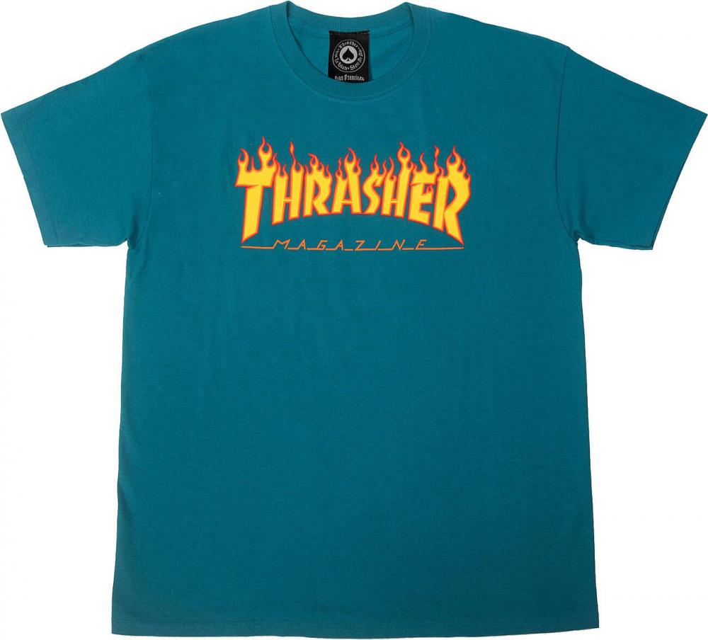 Thrasher Flame Logo Shirt - Galapagos Blue – Forw4rd