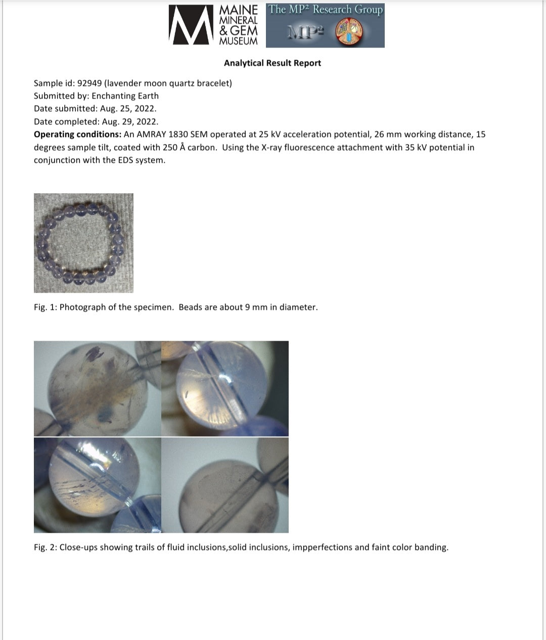 Lavender Moon Quartz Bracelet Test Results