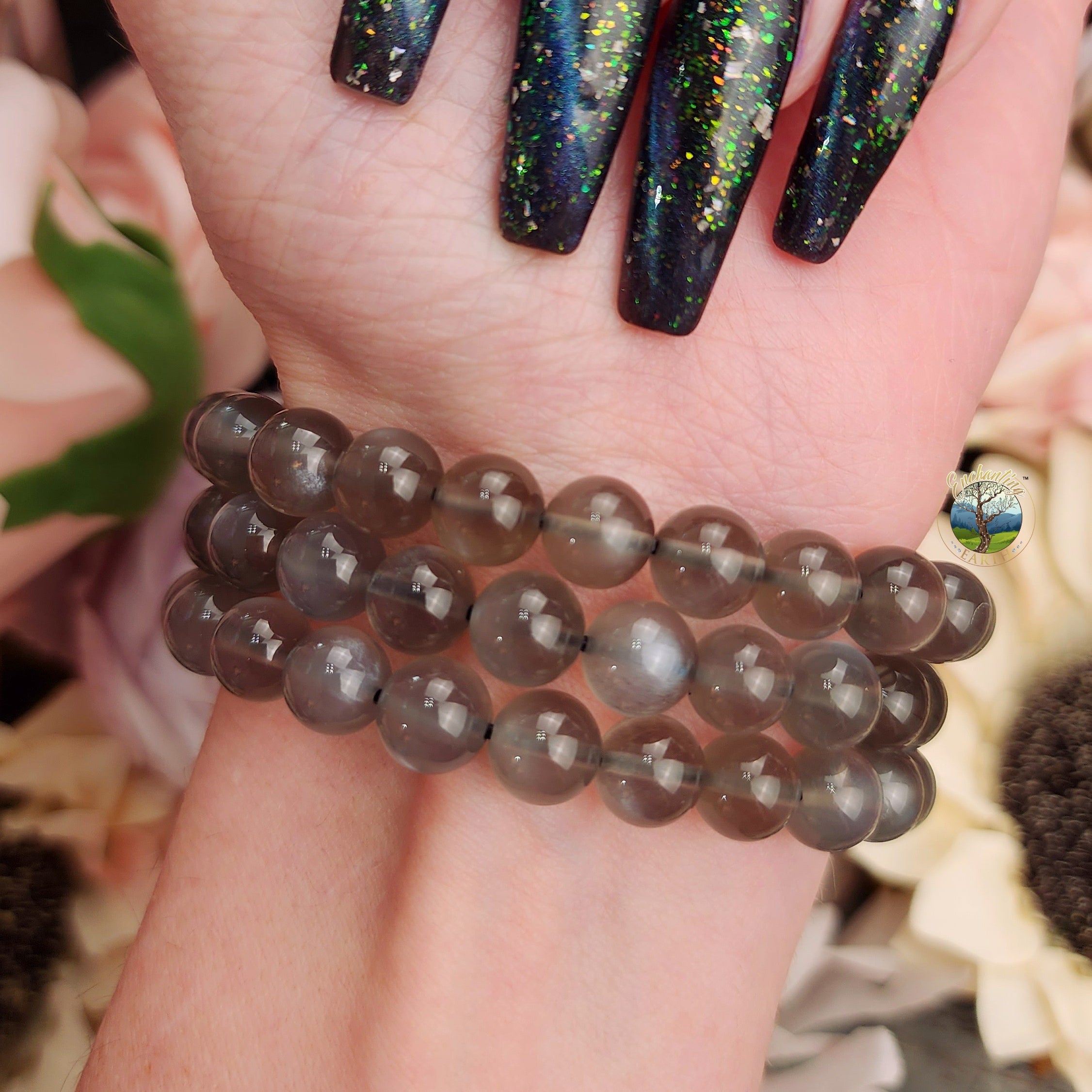 Black Moonstone Bracelet  Crystal Vibes Inc