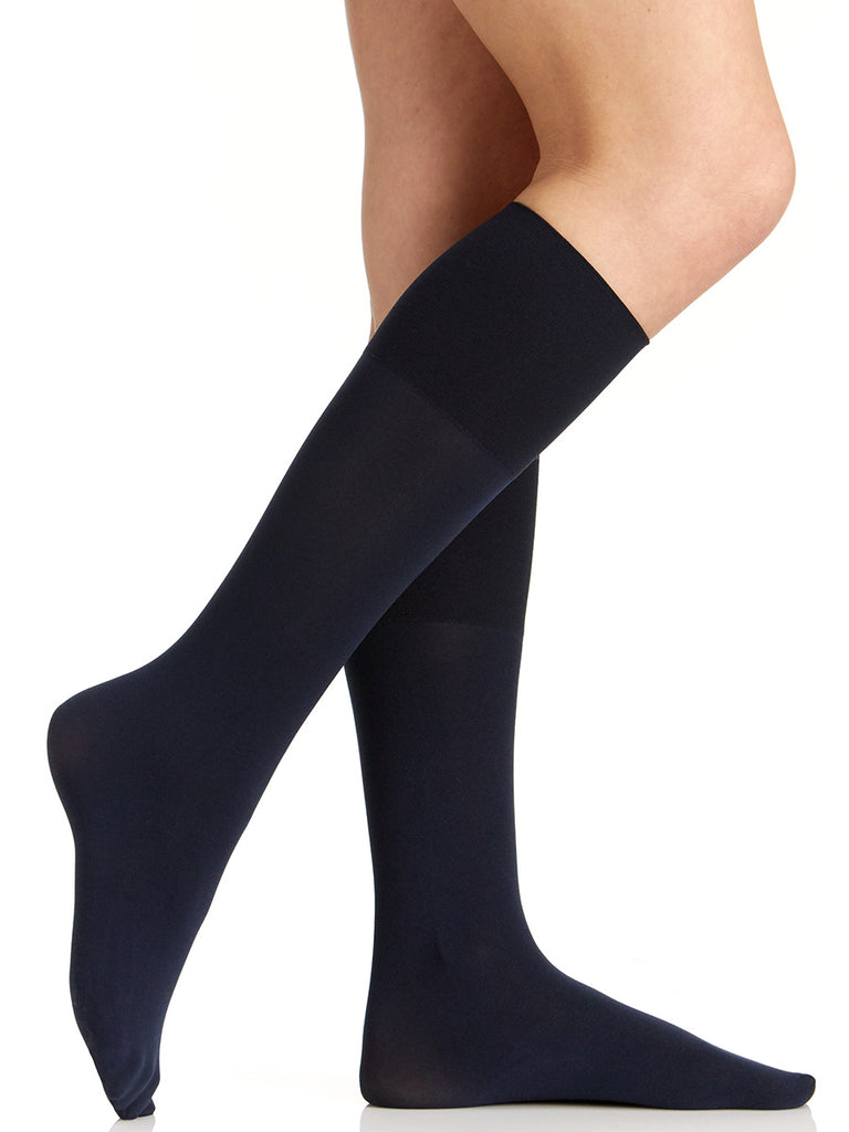 3 Pairs Opaque Trouser Knee High Stockings With Sandalfoot Toe - 6523 –  Berkshire