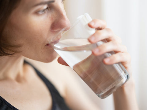 woman drinking water