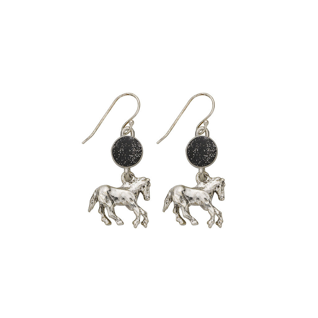 Black Horse Earrings | SamandNan.com | Expandable Charm Bangle ...