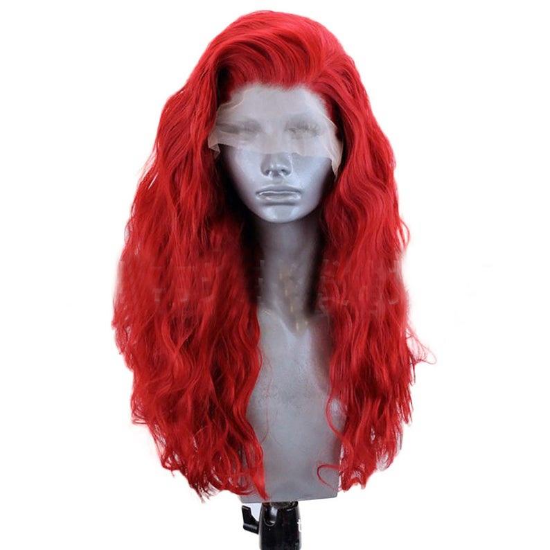 Red Lace Front Wig With Baby Hair Bright Red Wigs Little Curly