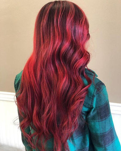 Cherry Red Hair Color Red Layered Hair Bright Red Updo Wig Red Lace Wig Red And Caramel Hair Dark Red Hair With Blonde Highlights