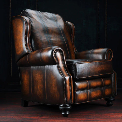 Cowboy Push Back Leather Recliner