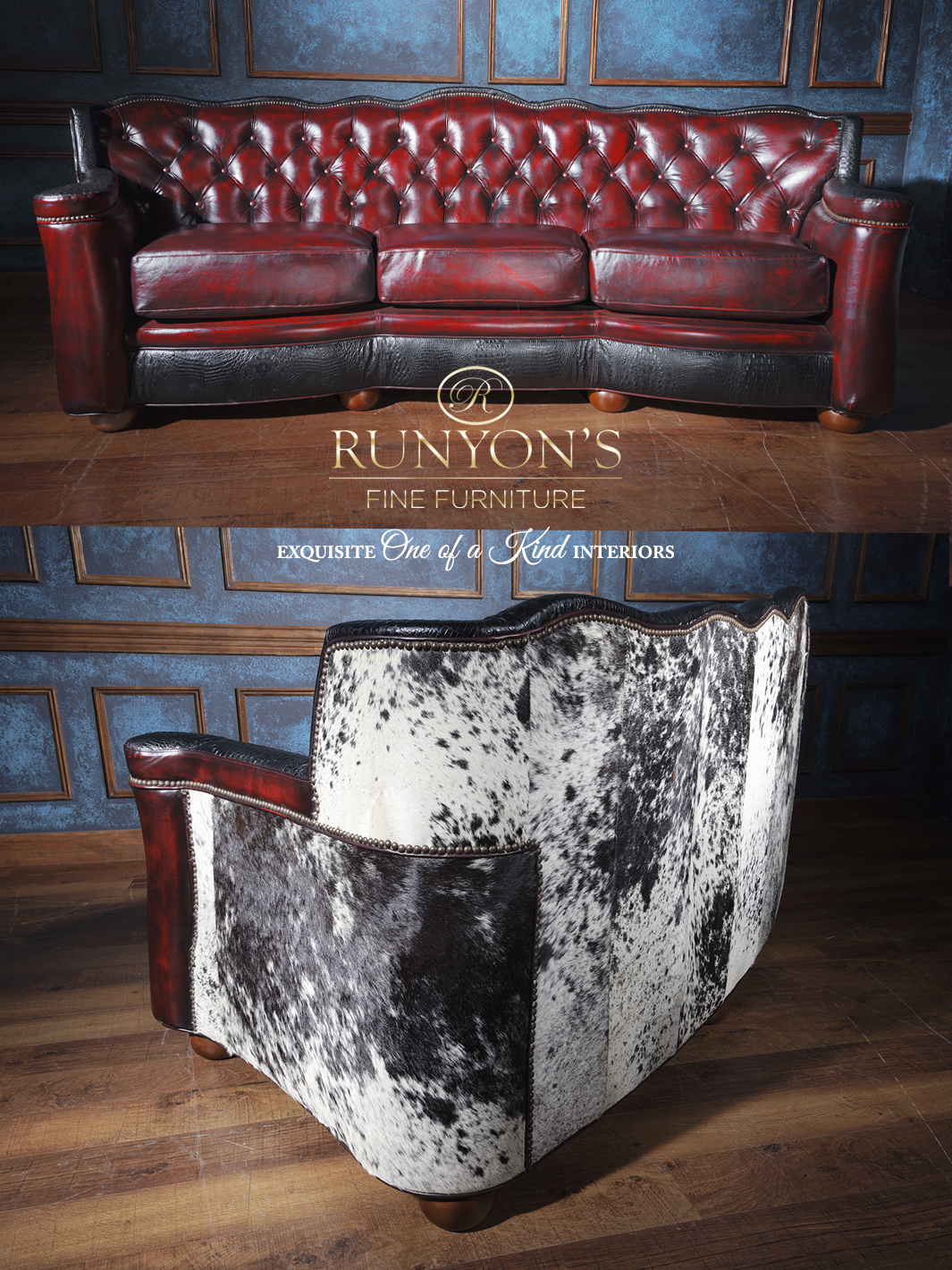 Bushwacker Leather & Cowhide Recliner – Runyon's Fine Furniture