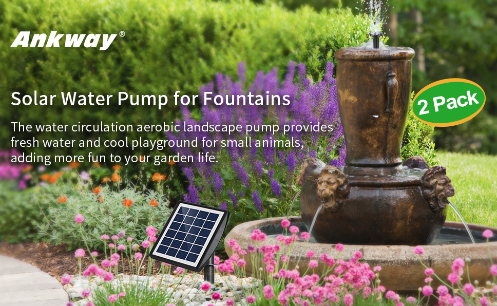 The water circulation aerobic landscape pump providesfresh water and cool playground for small animals,adding more fun to your garden life.