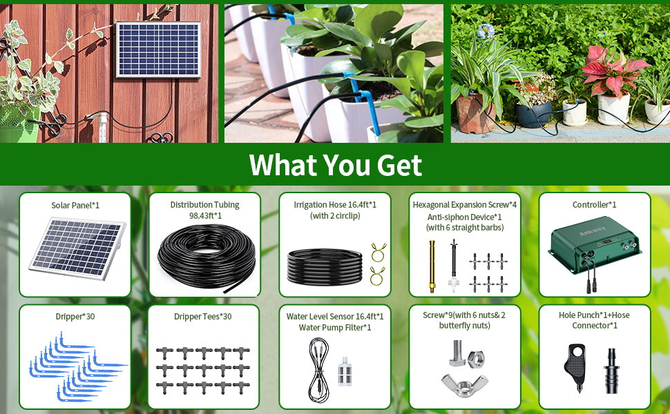 Solar Panel and Battery of Drip Irrigation Kit