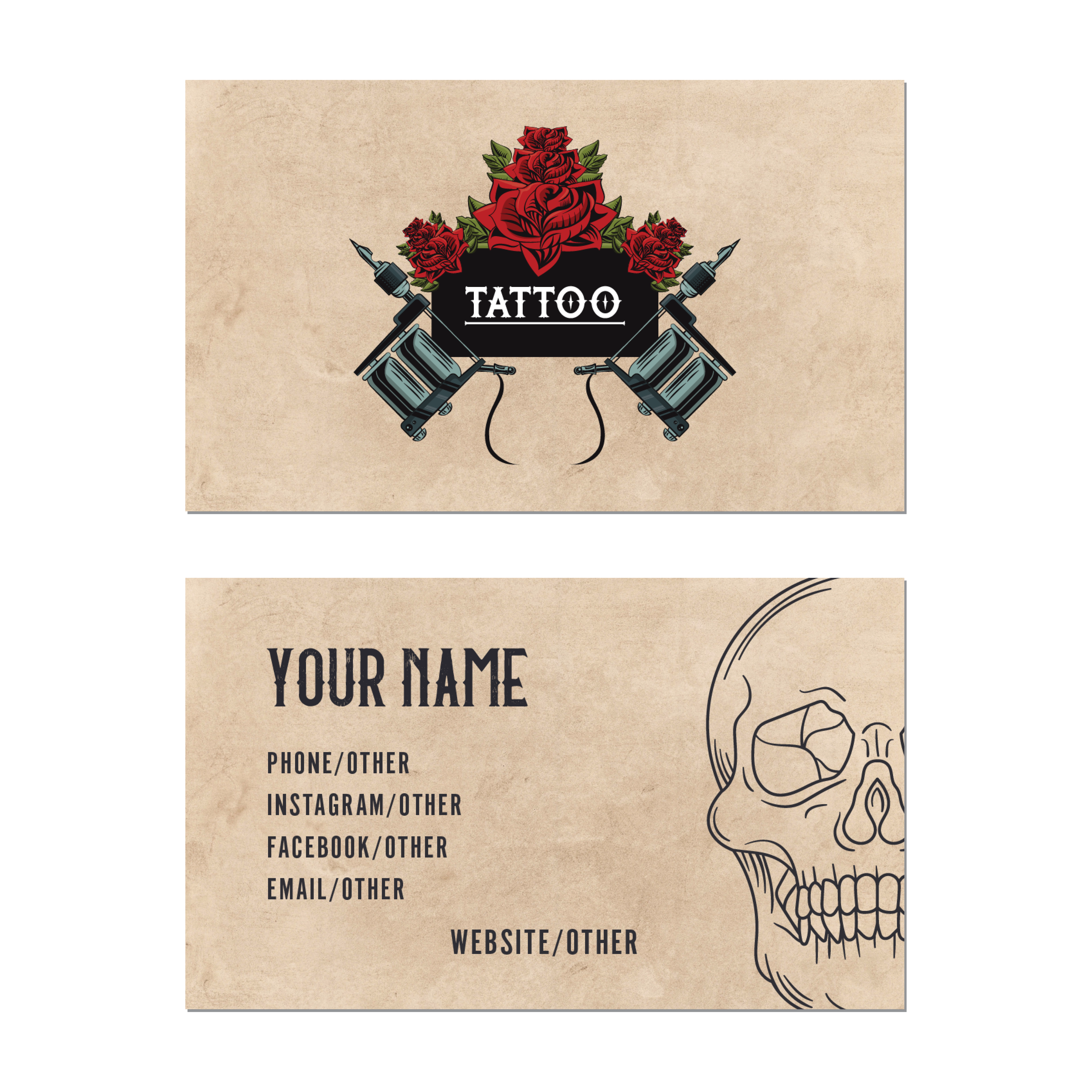 Cortez Tattoo Business Cards by Blaze Ben Brooks on Dribbble