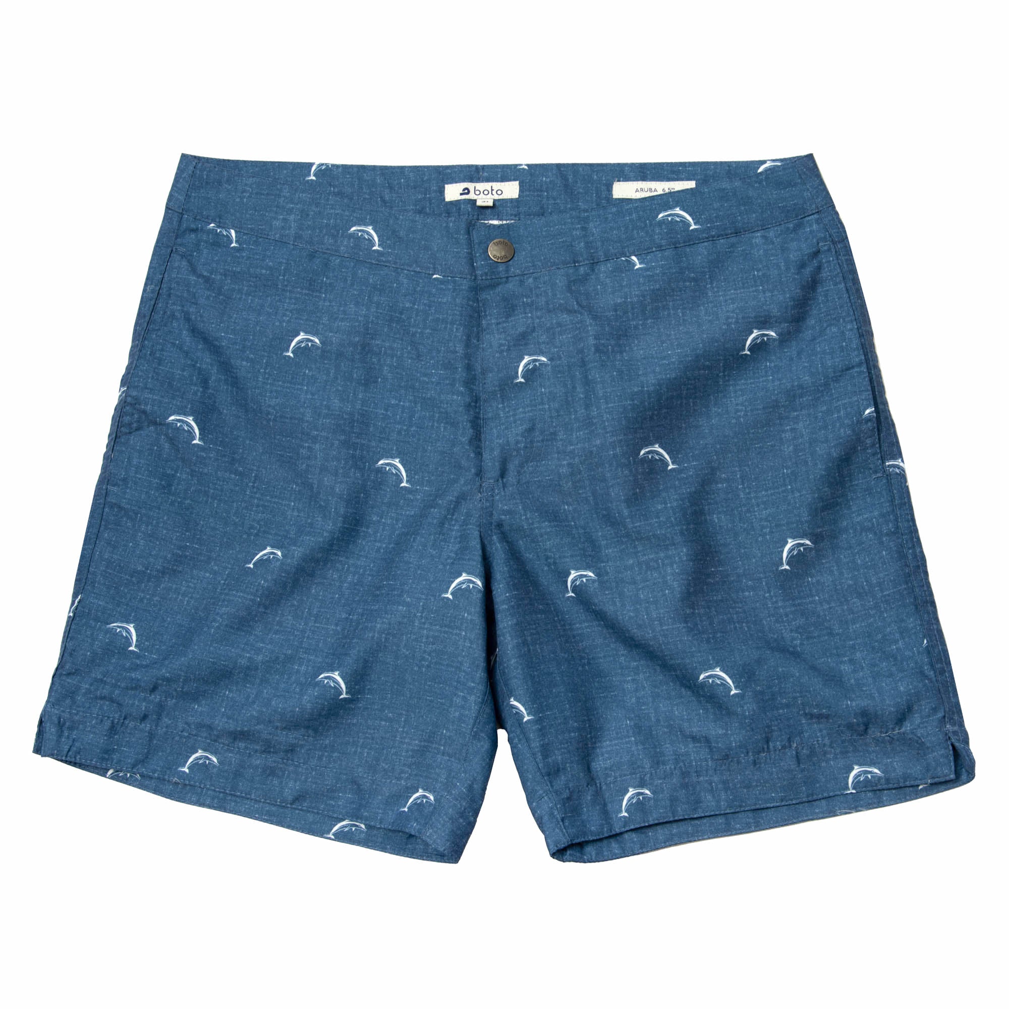 Aruba 6.5 Denim Micro Fish Swim Trunks - boto swimwear