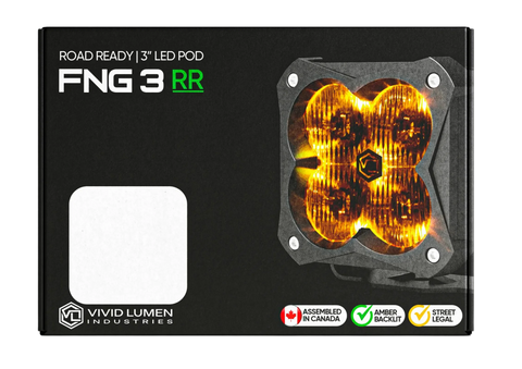 Box Image of FNG 3 RR - Road Ready and Race Ready 3 Flush cube LED Pod with cover or without cover