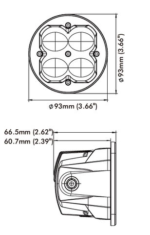 FNG 3 LED pod diagram: Schematic illustrating TIR optic technology and precise light emission.