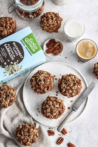 Buckwheat Maple Muffins with Pecan Crisp