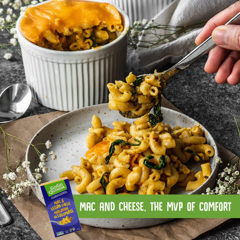 Baked Mac and Vegan Cheese with Spinach recipe by GoGo Quinoa