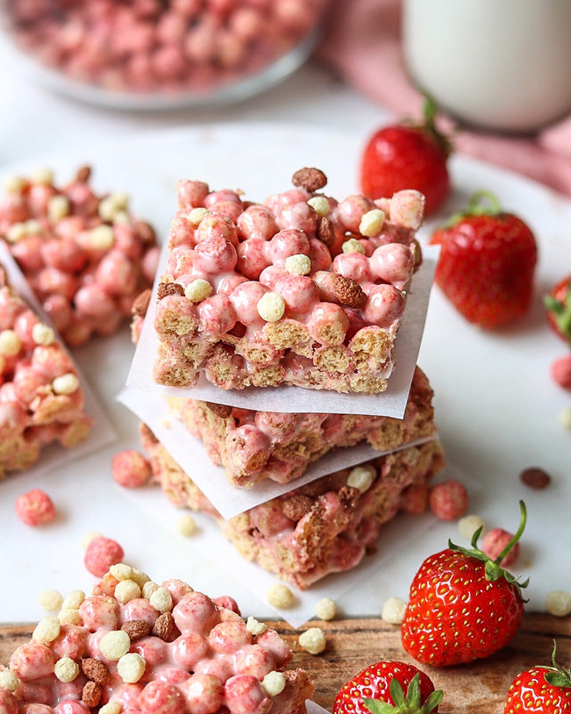 Recette de Carrés croustillants de quinoa choco-fraises de GoGo Quinoa