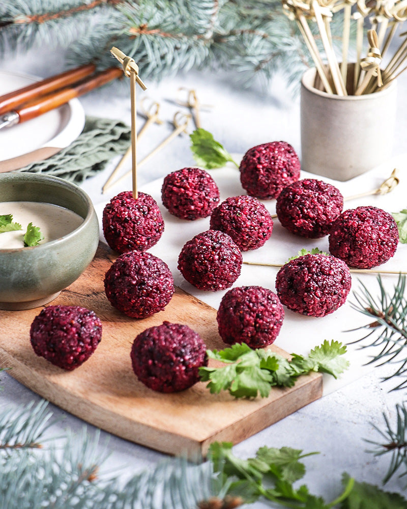 Recette de Bouchées de boulettes de quinoa et de betteraves de GoGo Quinoa