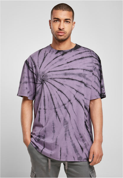 Urban Classics Boxy Tye Dye T-Shirt in Lila