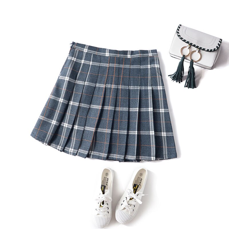 Preppy Harajuku Pleated Skirt Plaid Cute freeshipping - PuaGme