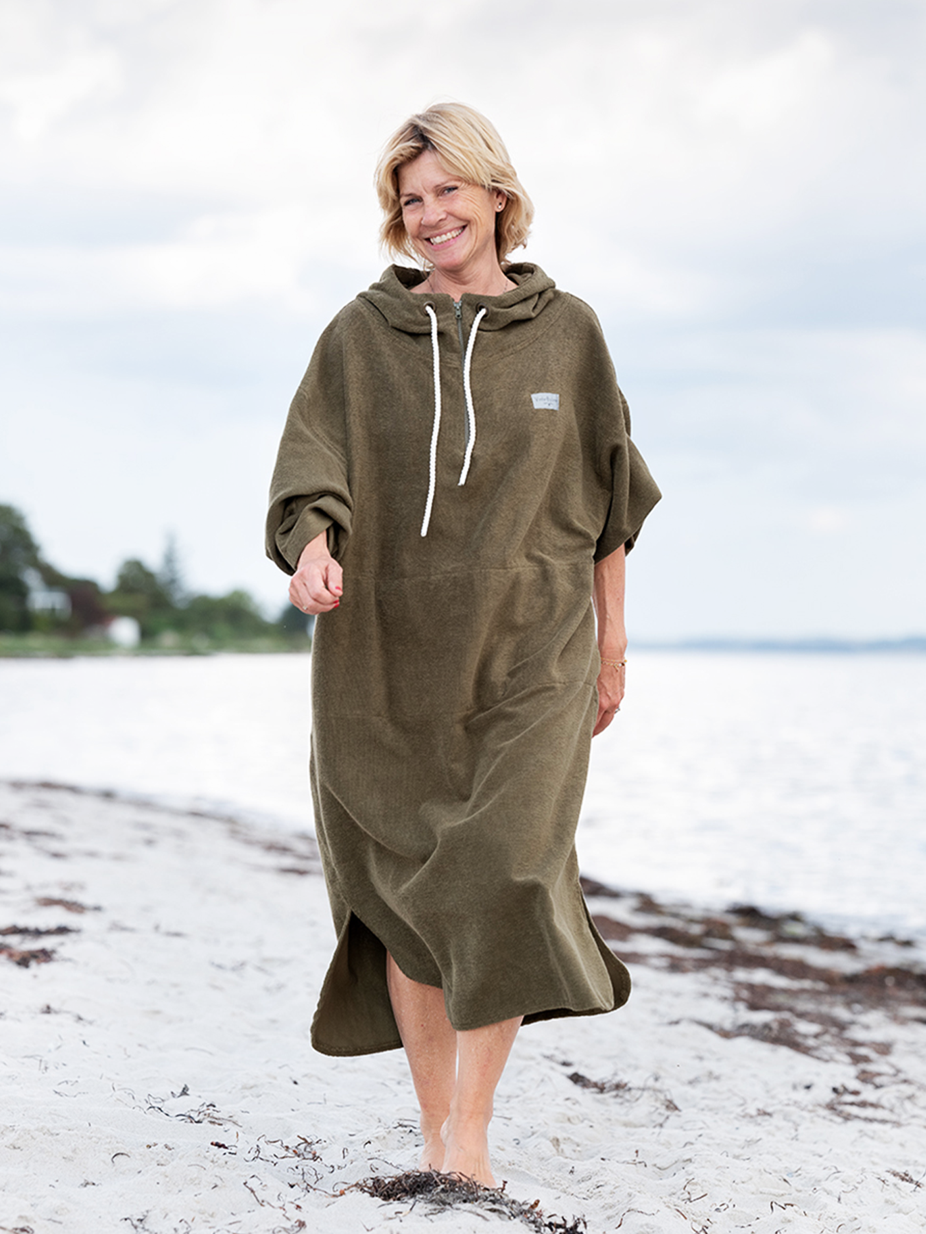 Billede af Badeponcho Skagen til voksne - Grøn - XSmall 34/36/38