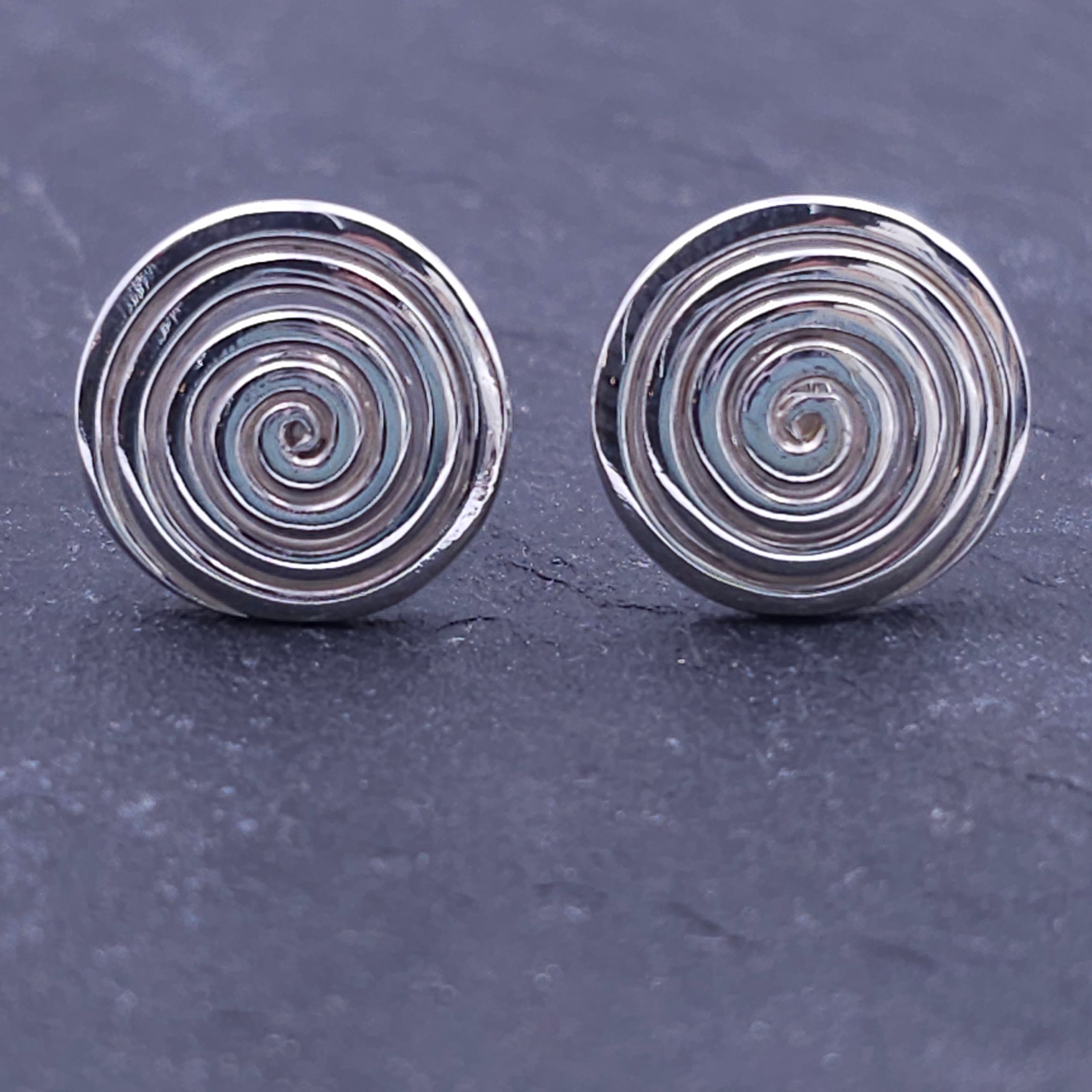 Sterling silver spiral post earrings