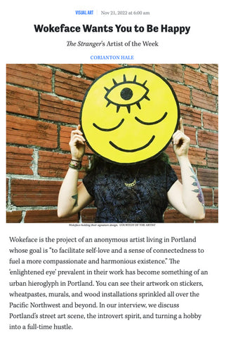 Wokeface Featured Artist in Seattle's The Stranger