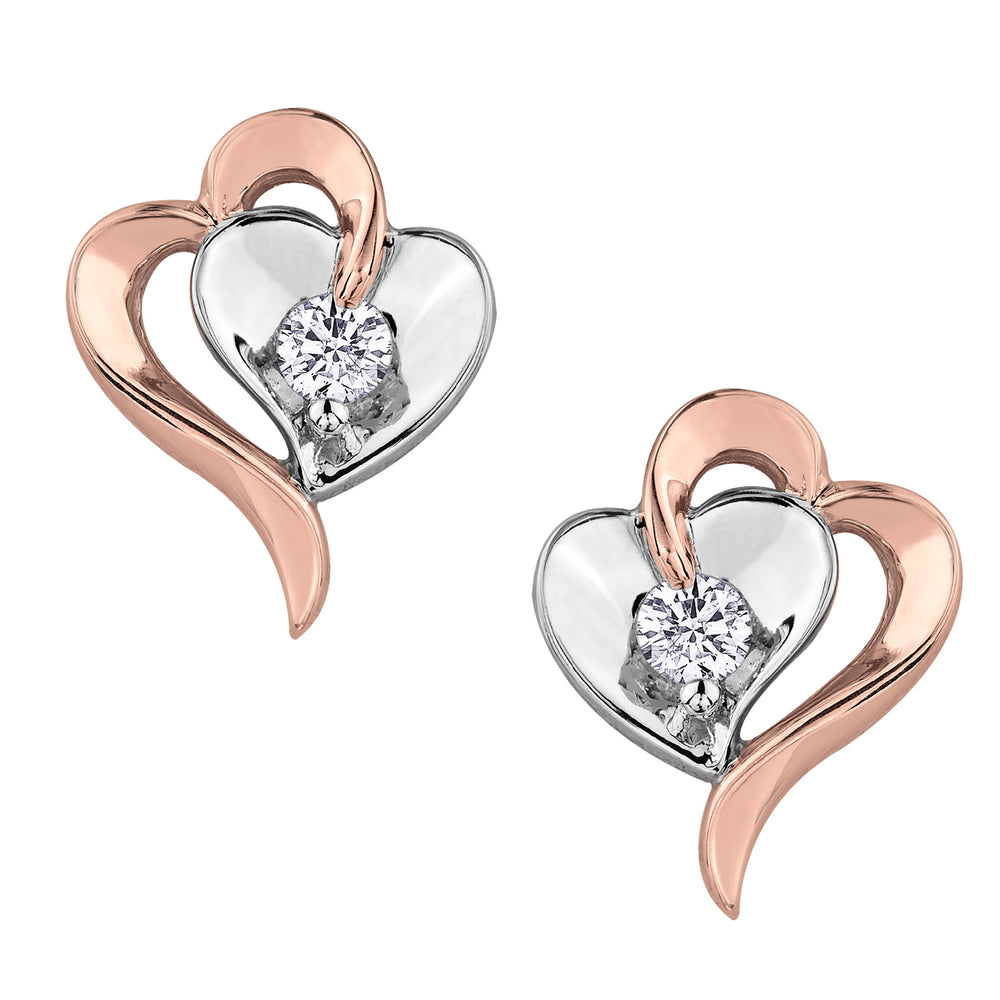 Double Heart Canadian Diamond Earrings Forever Jewellery Canada   EE3101RW 1000x1000 