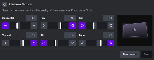 Runway Gen2 Camera Controls