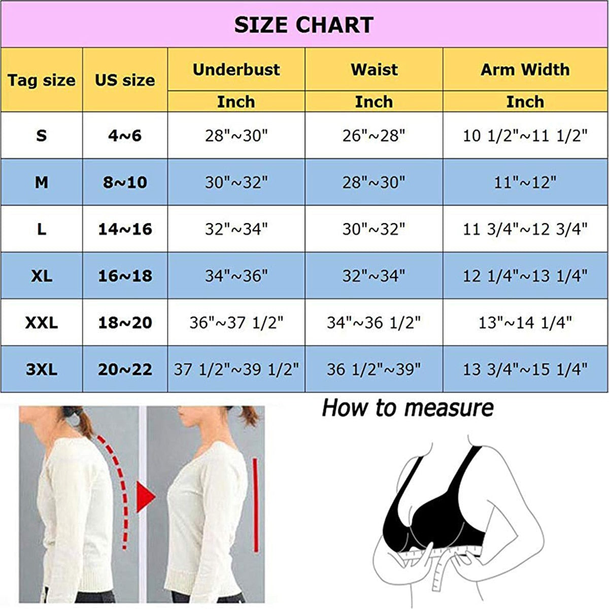 Long Sleeve Posture Corrector Arm Shapers for Women Crop Tops Compress ...