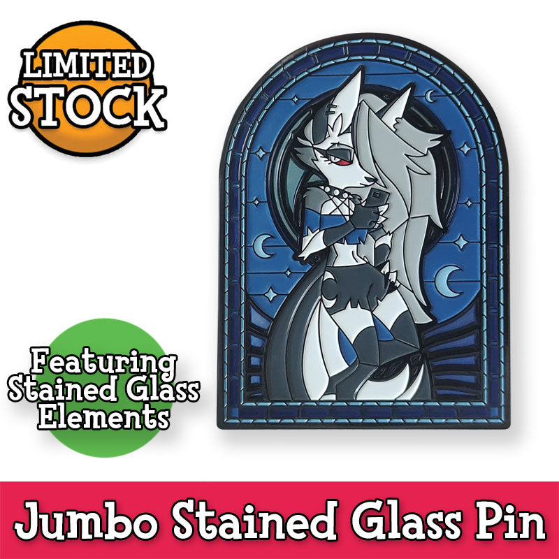 Uitdrukking Onbeleefd Midden Loona - Stained Glass JUMBO ENAMEL PIN *LIMITED RUN* – Shark Robot