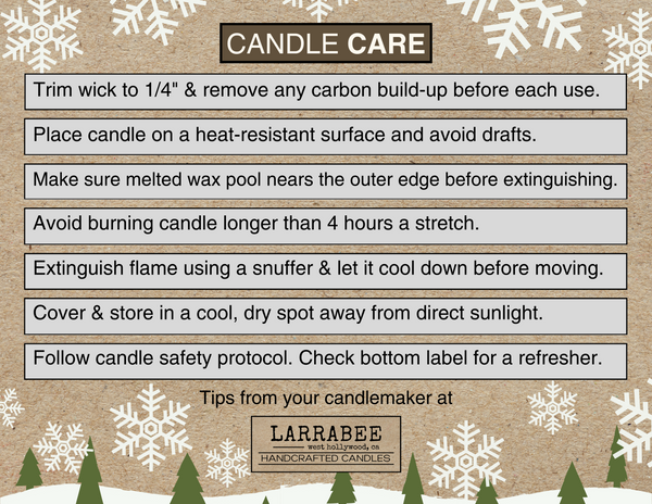 Simple Candle Care Tips from Jeffrey at Larrabee handcrafted candles