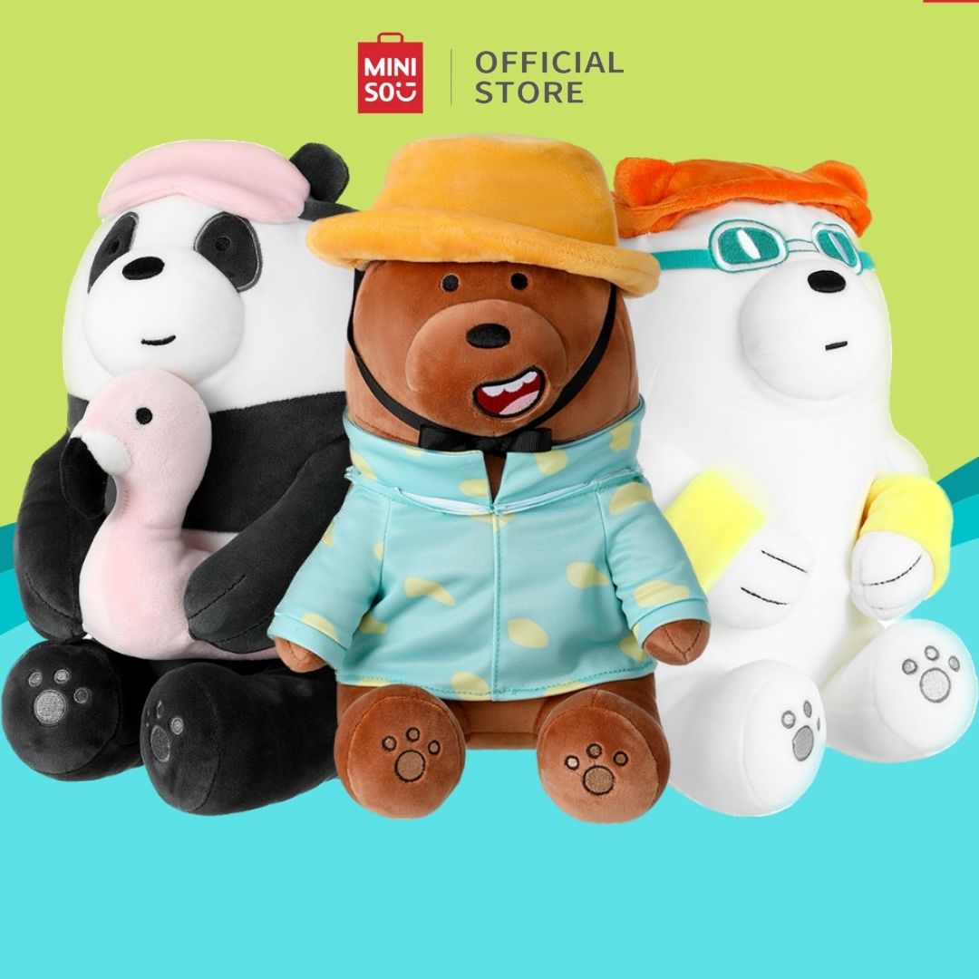 MINISO We Bare Bears Small Storage Bucket(Grizzly)