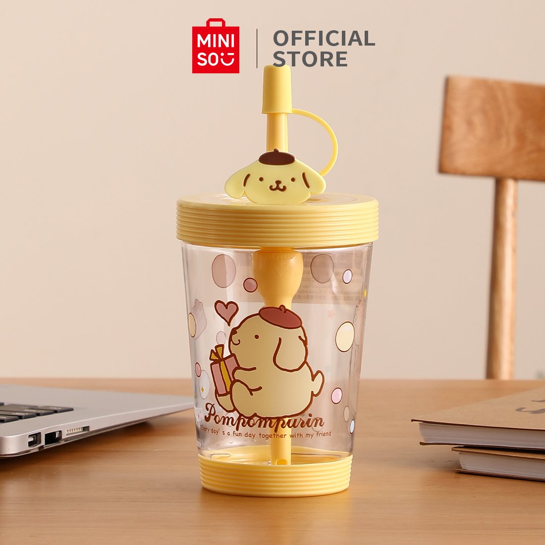 Official Sanrio x Miniso - Steel Water Bottle with Straw | Moonguland