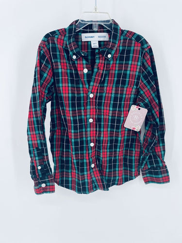 Old Navy Blue Grey Plaid LS Shirt Boys – Revived Clothing Exchange