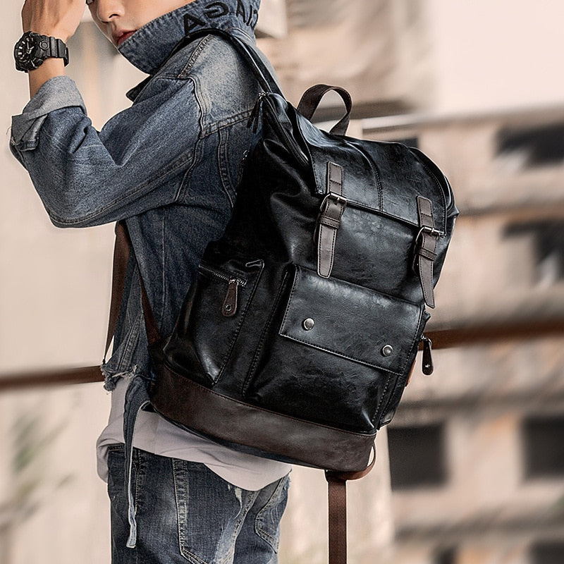 Leather Antitheft Laptop Men Backpack – TOXYNO