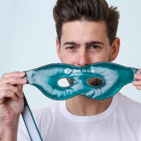 A man holding Medi Grade Gel Eye Mask