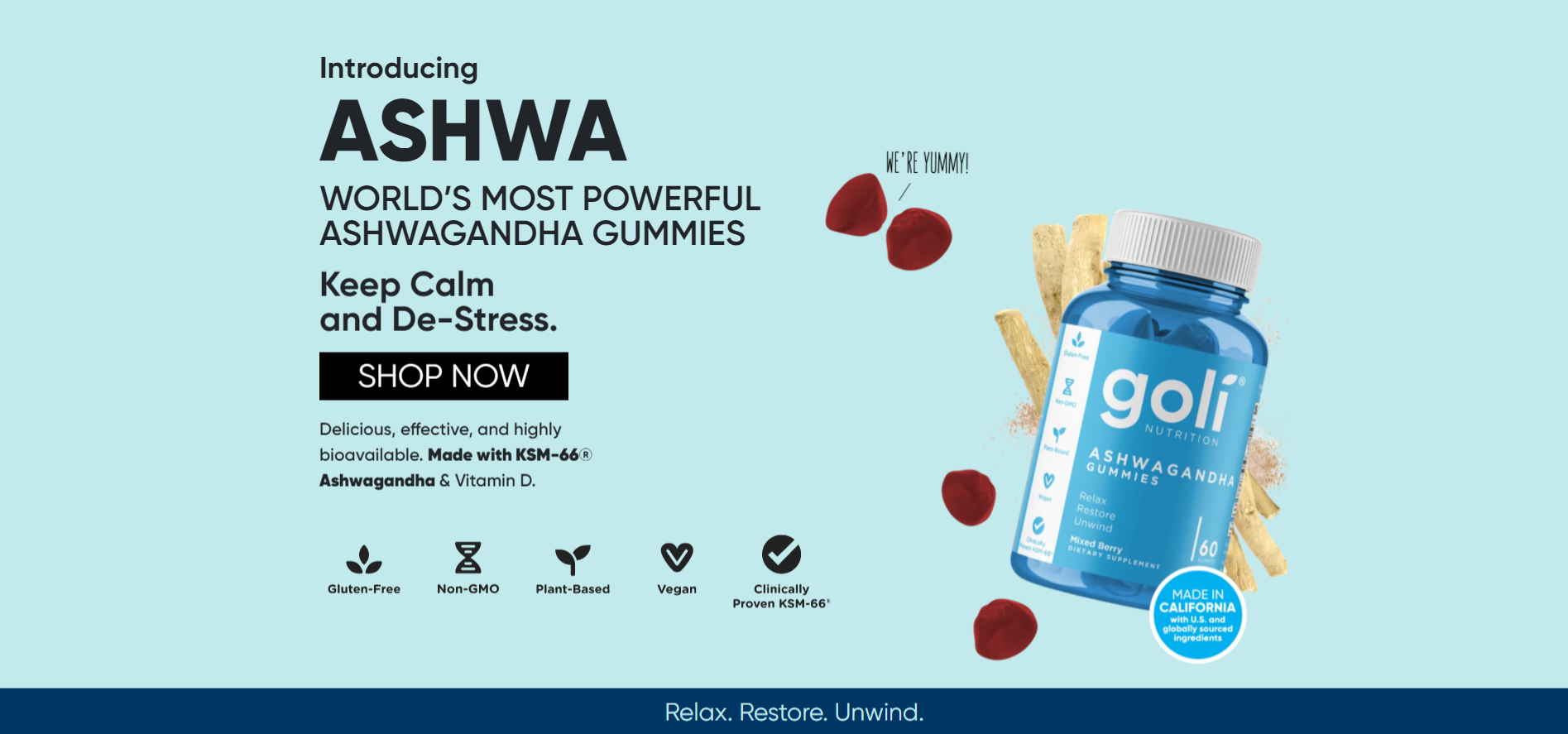 Goli Ashwa with Ashwagandha & Vitamin D, Reduces Stress, Improve Memory & Sleep