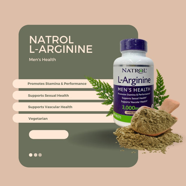 Natrol, L-Arginine, Mens Health - features