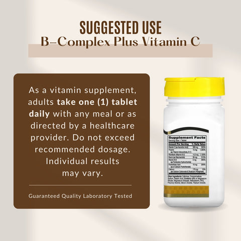 21st Century, B Complex Plus Vitamin C - suggested use