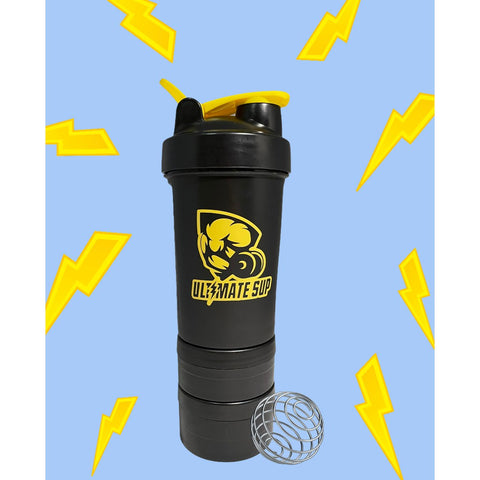 Signature Protein Shaker With 3 Compartments Powder Storage - bottle